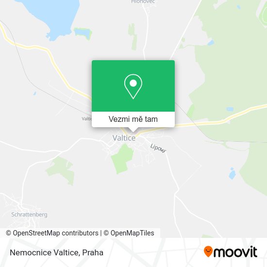 Nemocnice Valtice mapa
