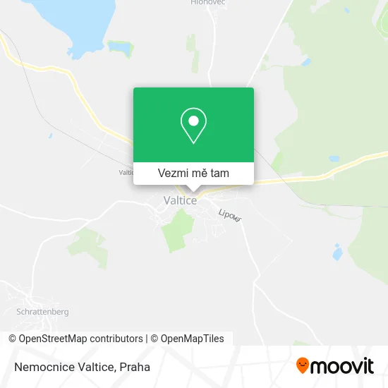 Nemocnice Valtice mapa
