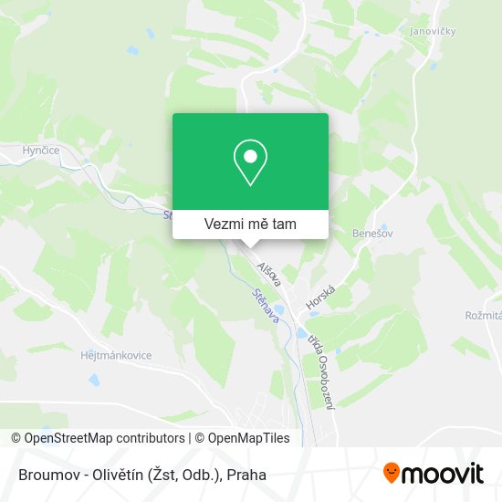 Broumov - Olivětín (Žst, Odb.) mapa