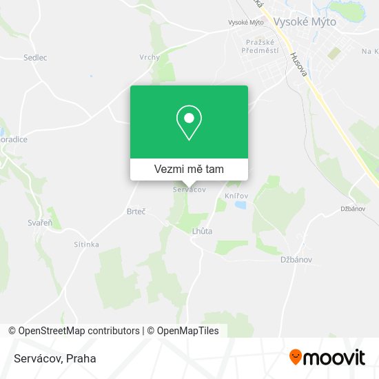 Servácov mapa