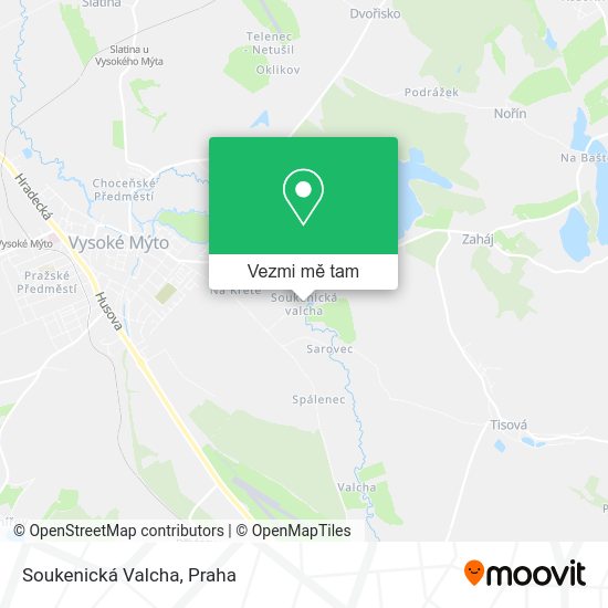 Soukenická Valcha mapa