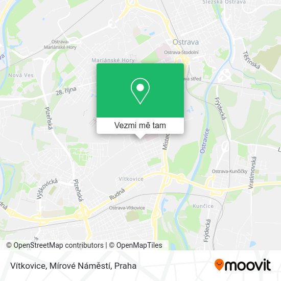 Vítkovice, Mírové Náměstí mapa