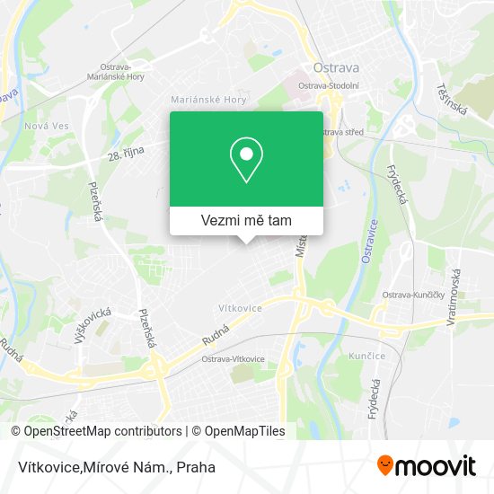 Vítkovice,Mírové Nám. mapa