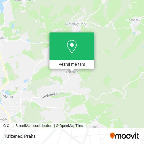 Kříženec mapa