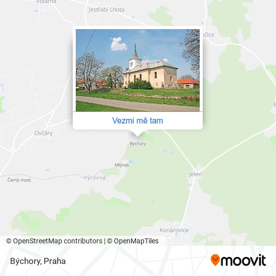 Býchory mapa