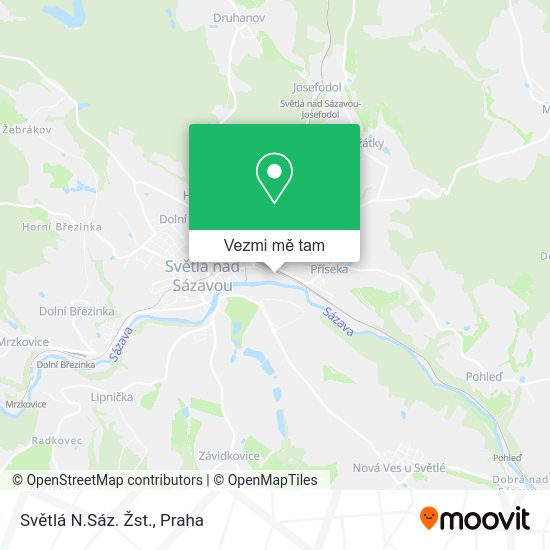 Světlá N.Sáz. Žst. mapa
