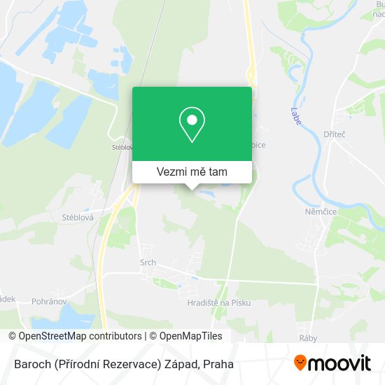 Baroch (Přírodní Rezervace) Západ mapa
