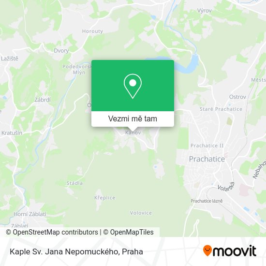 Kaple Sv. Jana Nepomuckého mapa