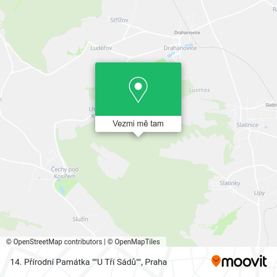 14. Přírodní Památka ""U Tří Sádů"" mapa