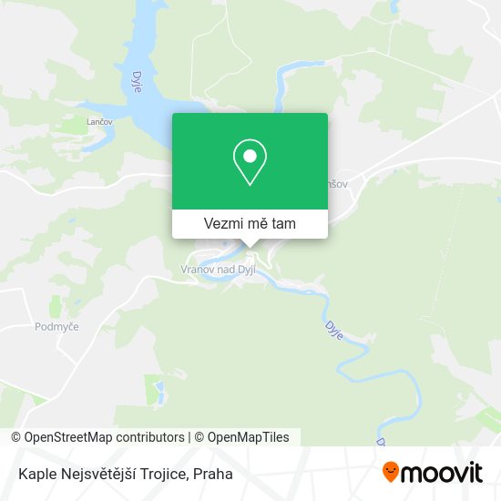Kaple Nejsvětější Trojice mapa