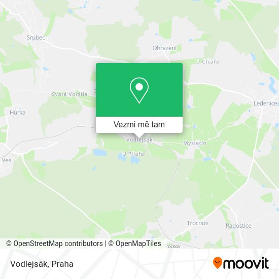 Vodlejsák mapa