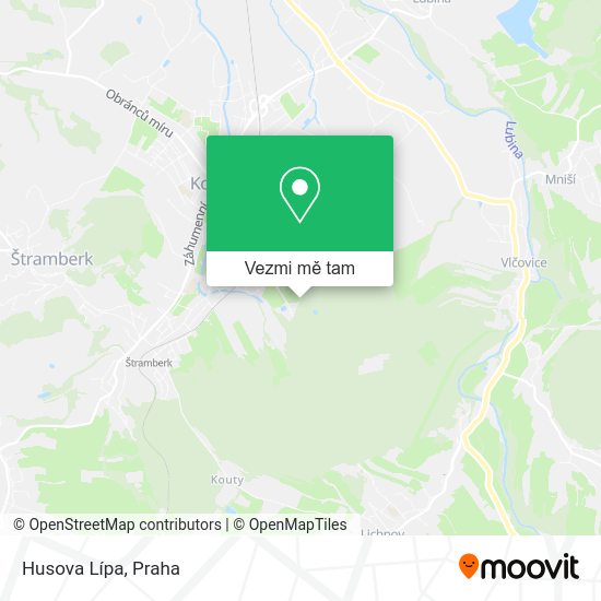 Husova Lípa mapa