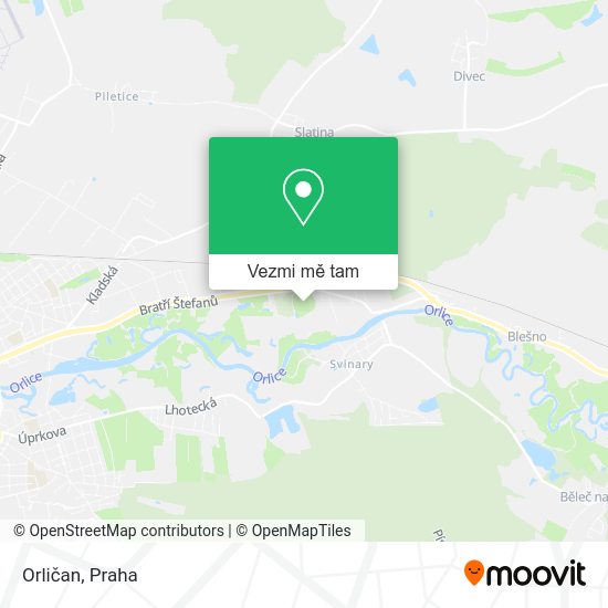 Orličan mapa
