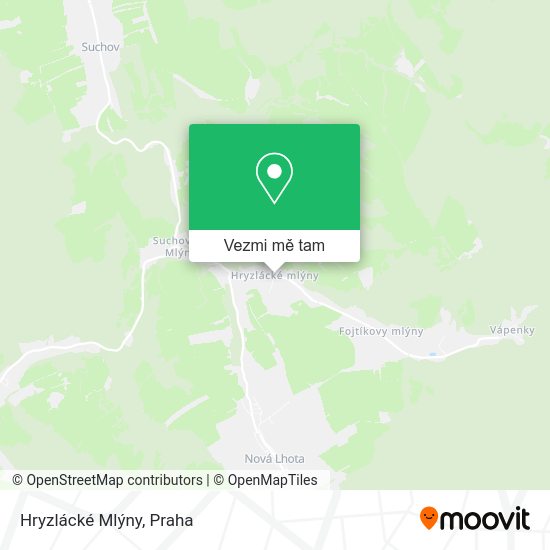 Hryzlácké Mlýny mapa