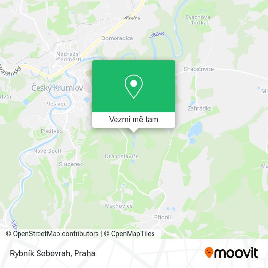 Rybník Sebevrah mapa