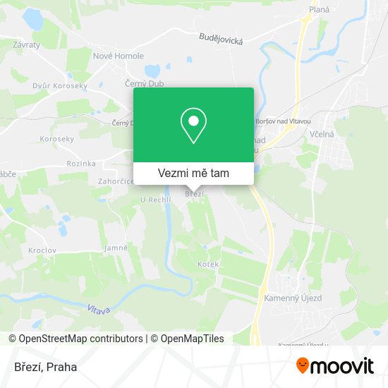Březí mapa