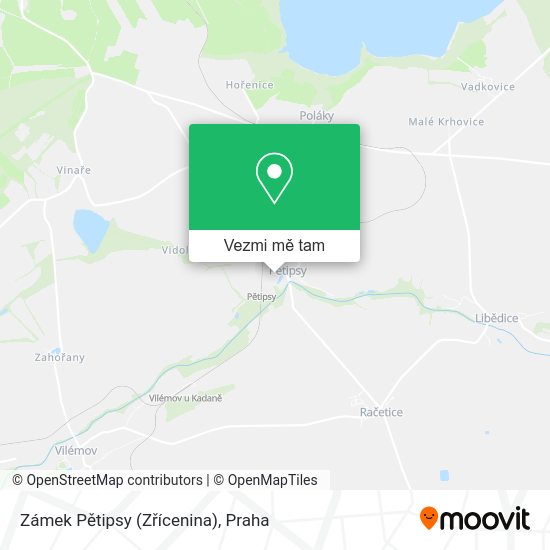 Zámek Pětipsy (Zřícenina) mapa
