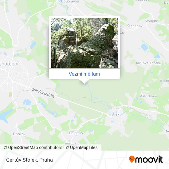 Čertův Stolek mapa