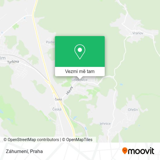 Záhumení mapa