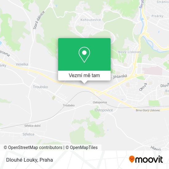 Dlouhé Louky mapa