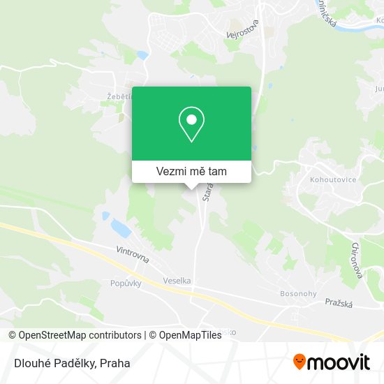Dlouhé Padělky mapa