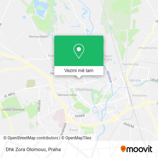 Dhk Zora Olomouc mapa