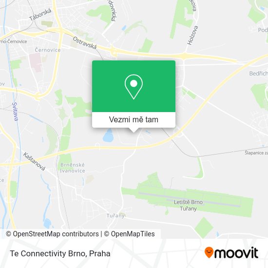 Te Connectivity Brno mapa