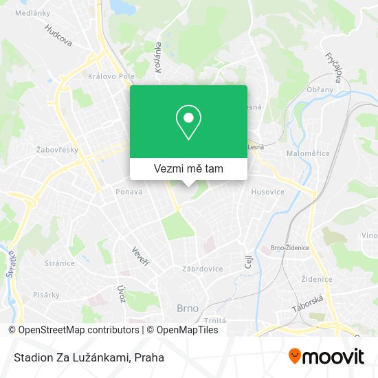 Stadion Za Lužánkami mapa