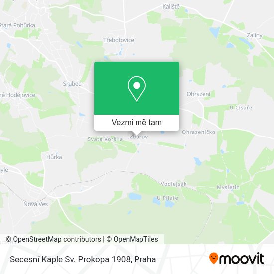 Secesní Kaple Sv. Prokopa 1908 mapa
