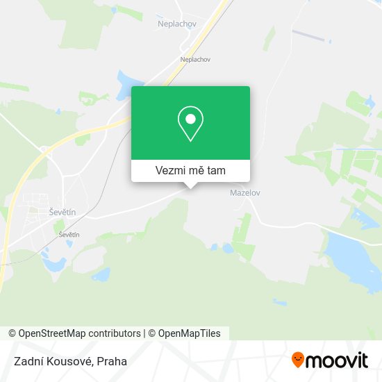 Zadní Kousové mapa