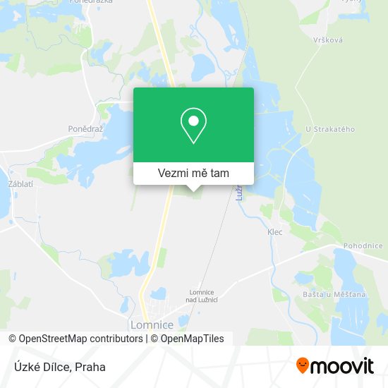 Úzké Dílce mapa