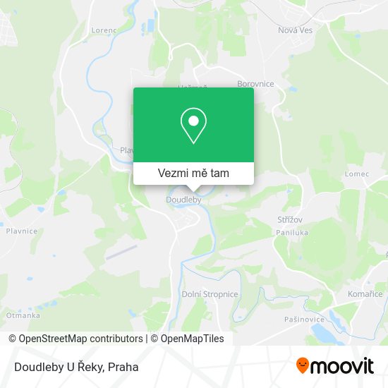 Doudleby U Řeky mapa