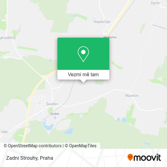 Zadní Strouhy mapa