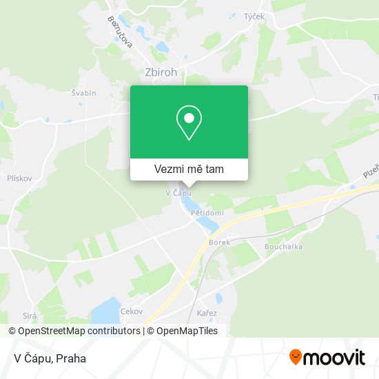 V Čápu mapa