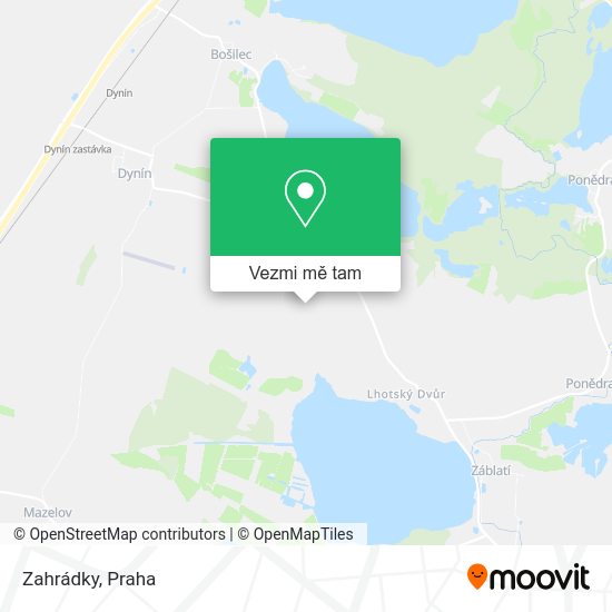 Zahrádky mapa