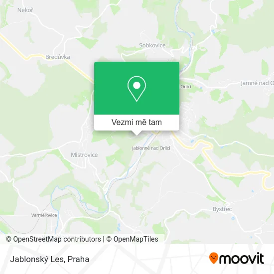 Jablonský Les mapa