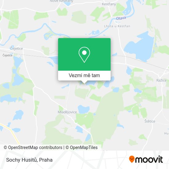 Sochy Husitů mapa