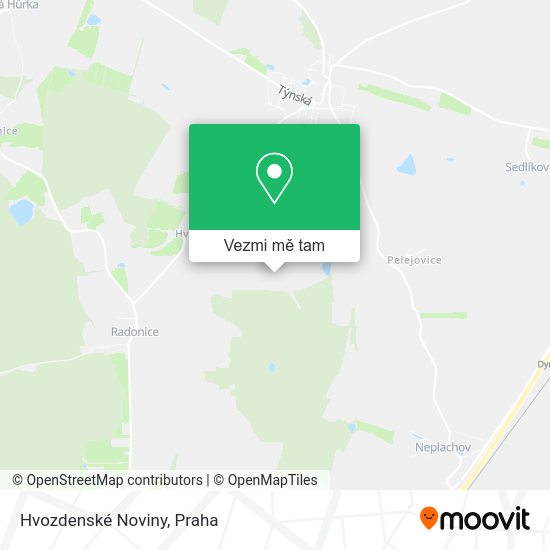 Hvozdenské Noviny mapa