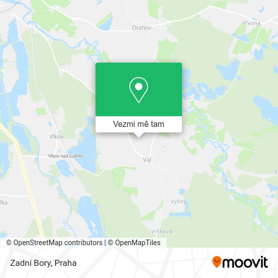 Zadní Bory mapa