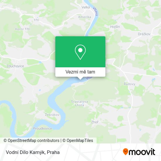 Vodní Dílo Kamýk mapa