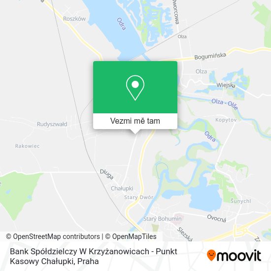 Bank Spółdzielczy W Krzyżanowicach - Punkt Kasowy Chałupki mapa