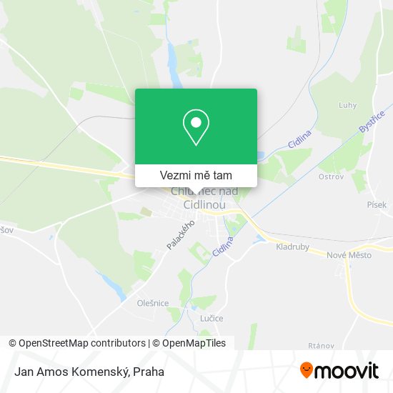 Jan Amos Komenský mapa