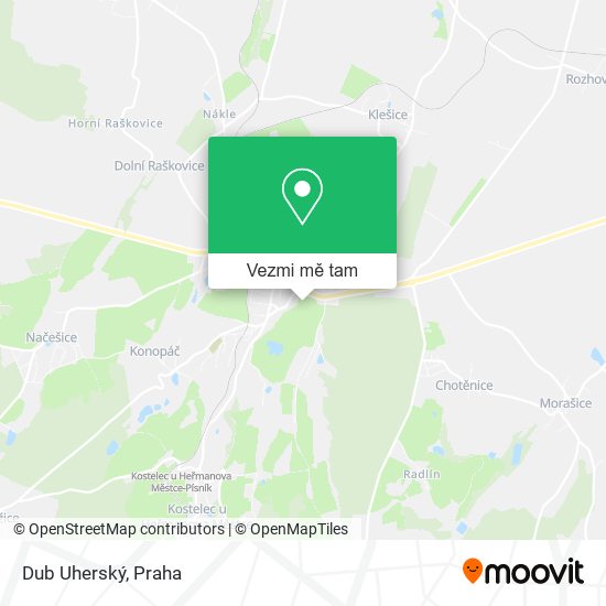 Dub Uherský mapa
