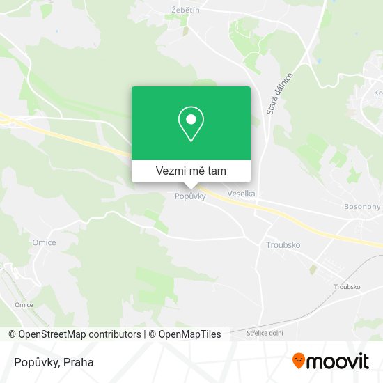 Popůvky mapa