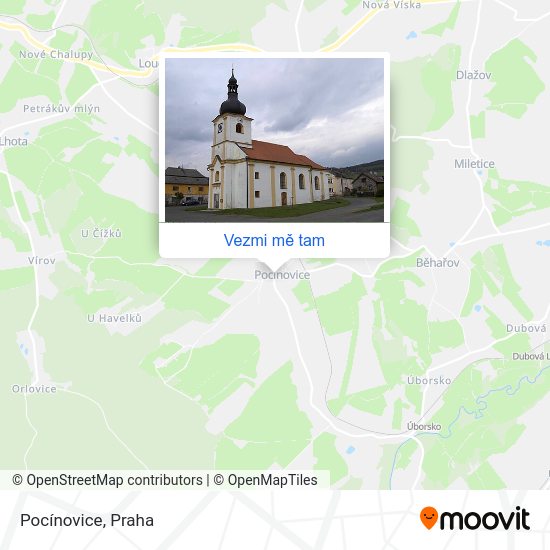 Pocínovice mapa