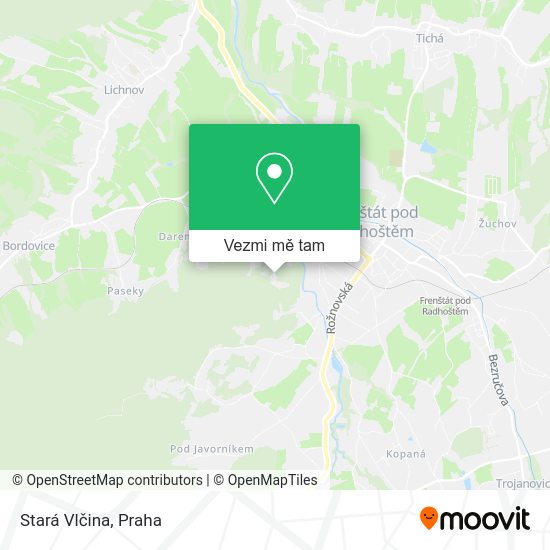 Stará Vlčina mapa