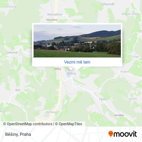Běšiny mapa