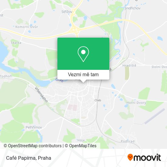 Café Papírna mapa