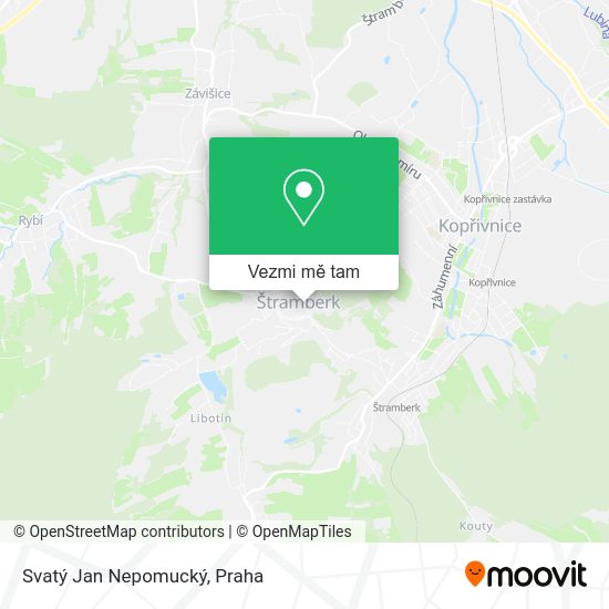 Svatý Jan Nepomucký mapa