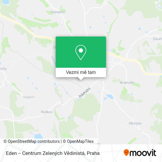 Eden -- Centrum Zelených Vědinistá mapa